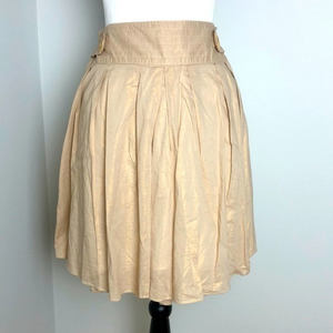 Star City‎ || Cream/Tan Irradecent Pleaded Knee Length Skirt
